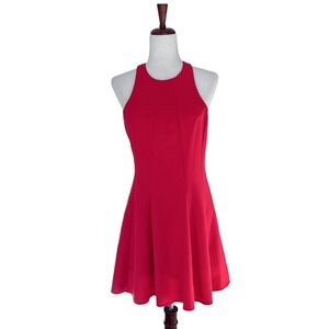 Lulu's Dress Size Medium Red Plunge Back Skater Cut A-Line Cocktail Dressy